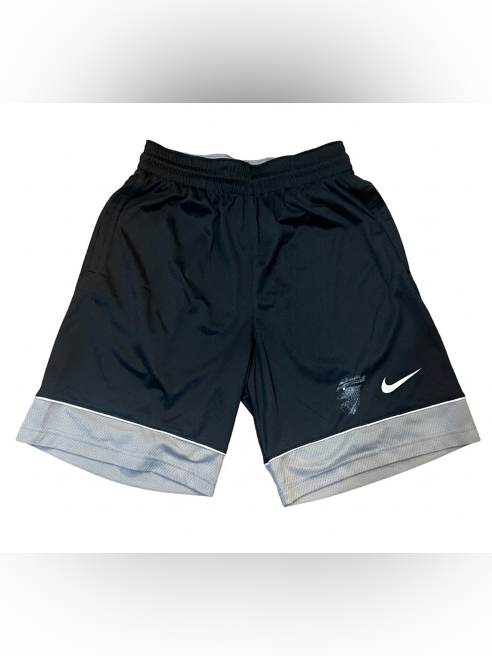 Nike Men’s Black Athletic Shorts with Light Gray Hem